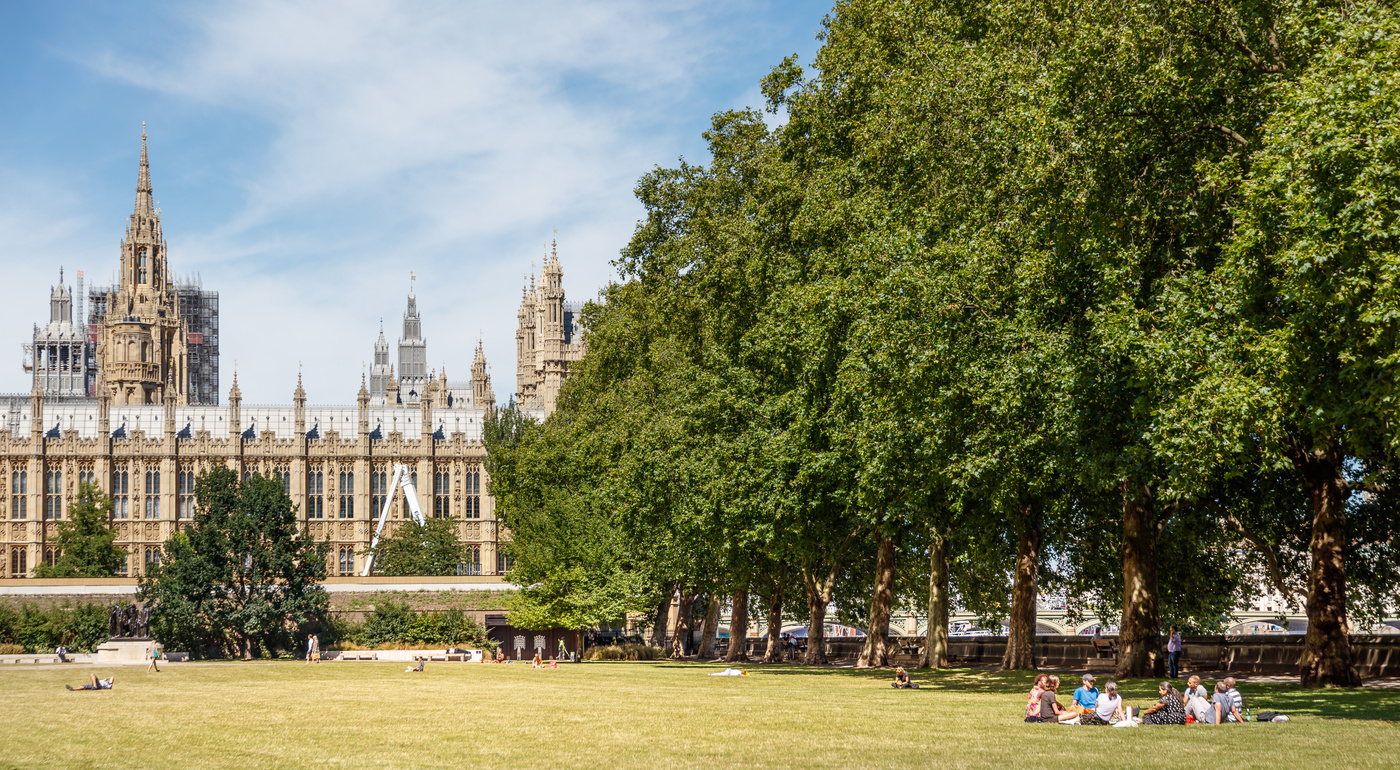 The House of Lords viewed from Victoria Tower Gardens