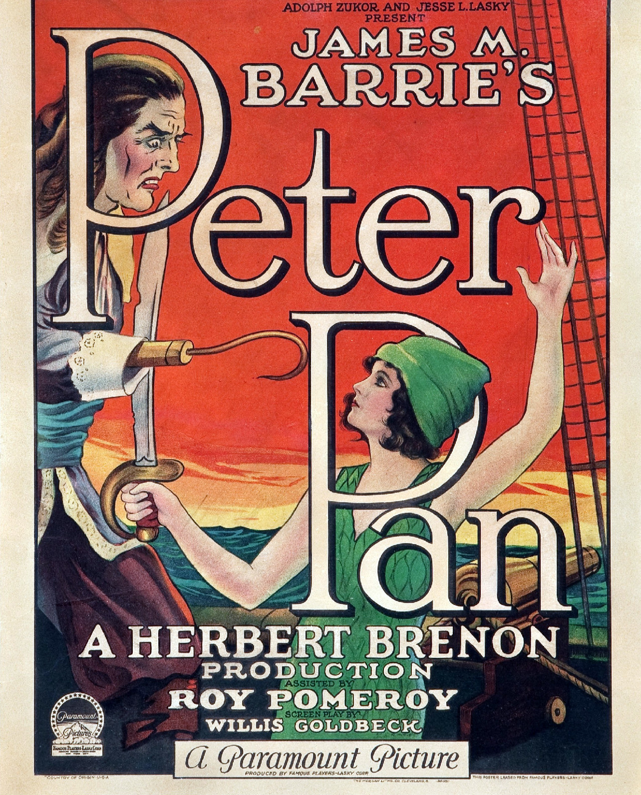 Poster for the 1924 film of Peter Pan