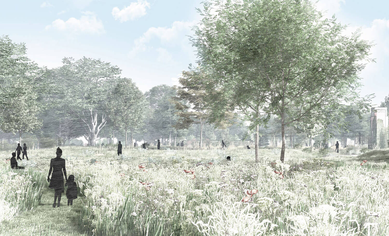 Concept art of the new garden meadow
