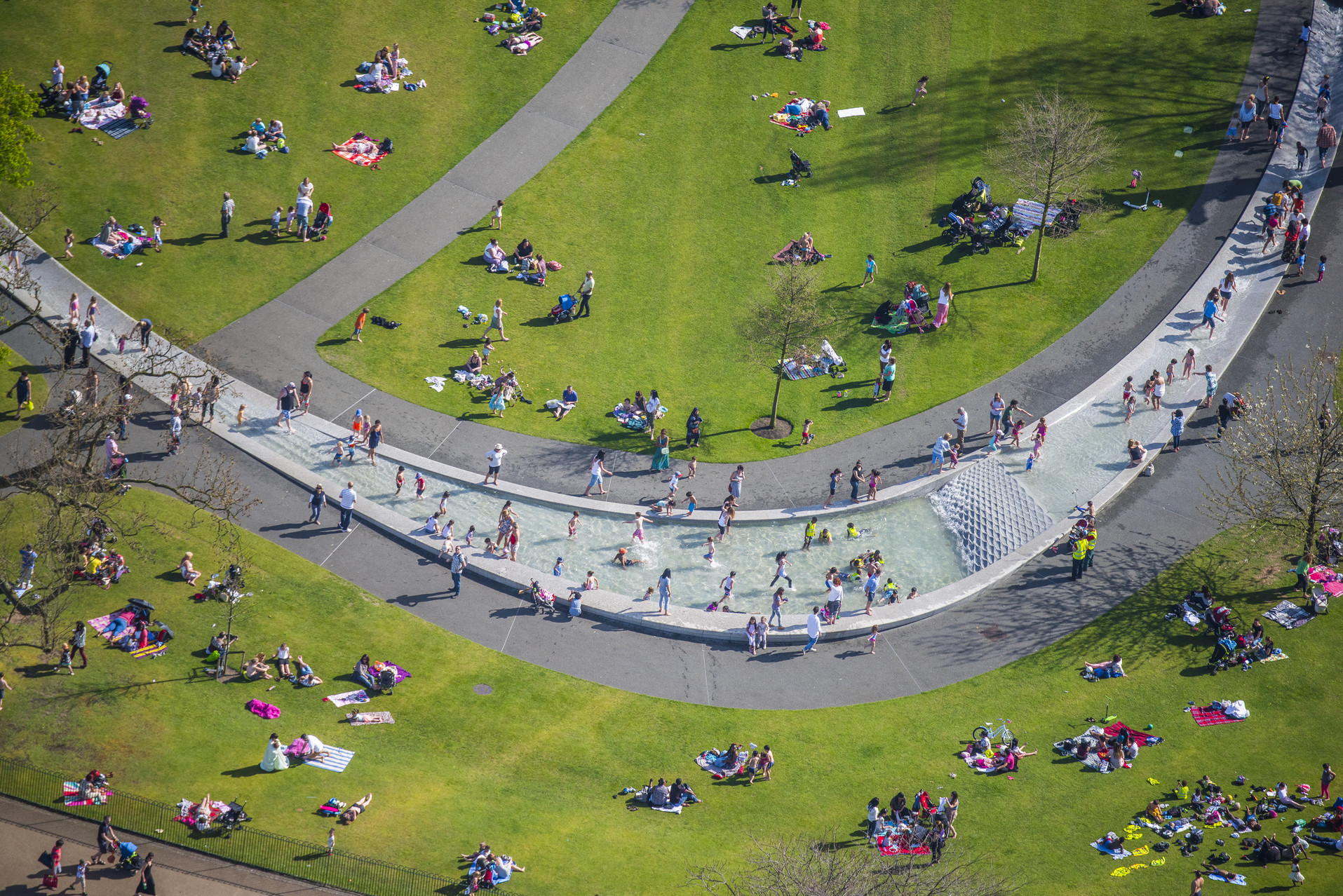 Aerial photo of the Diana Memorial Fountain, Hyde Park