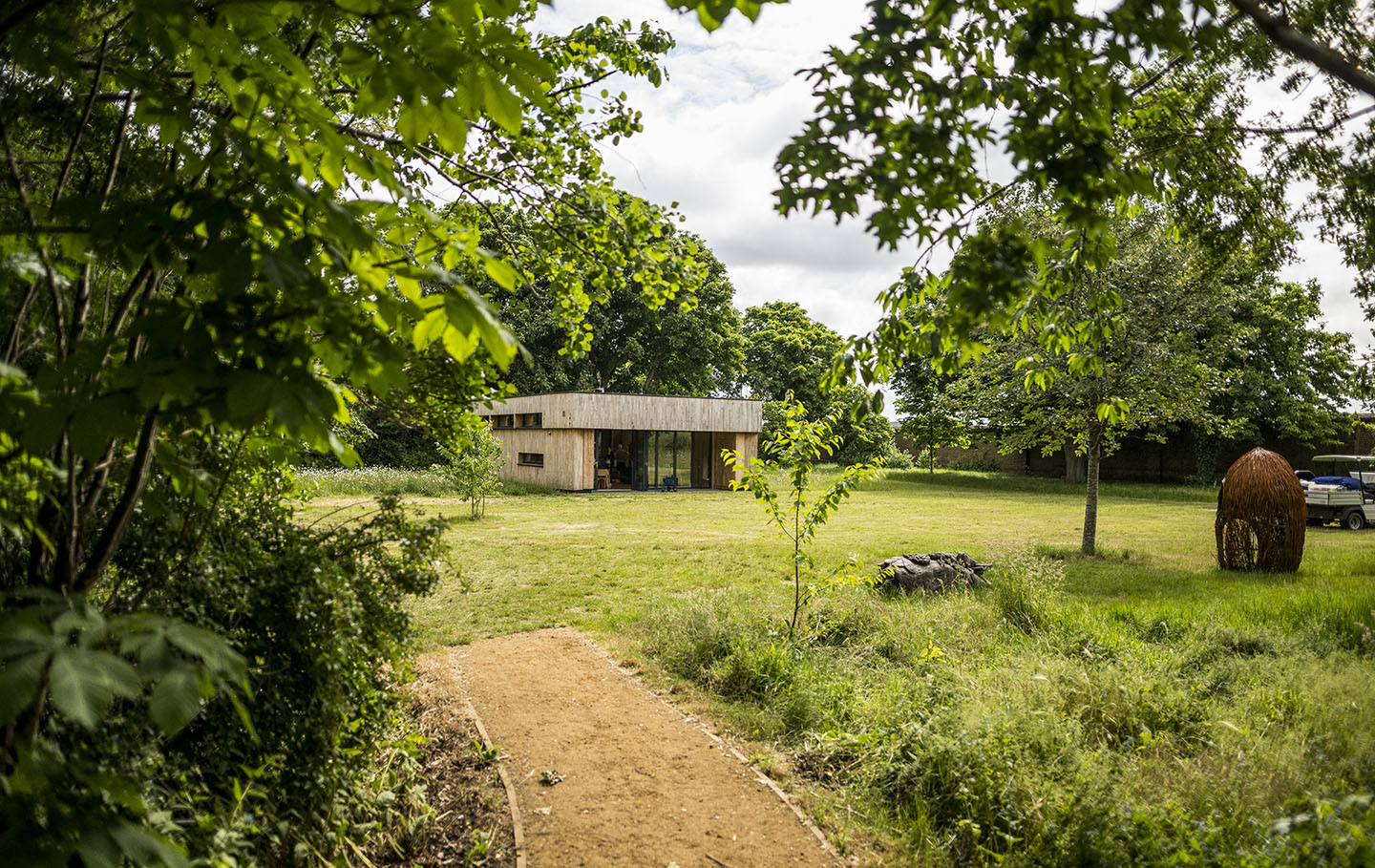 Grassy surroundings of the Greenwich Park learning centre
