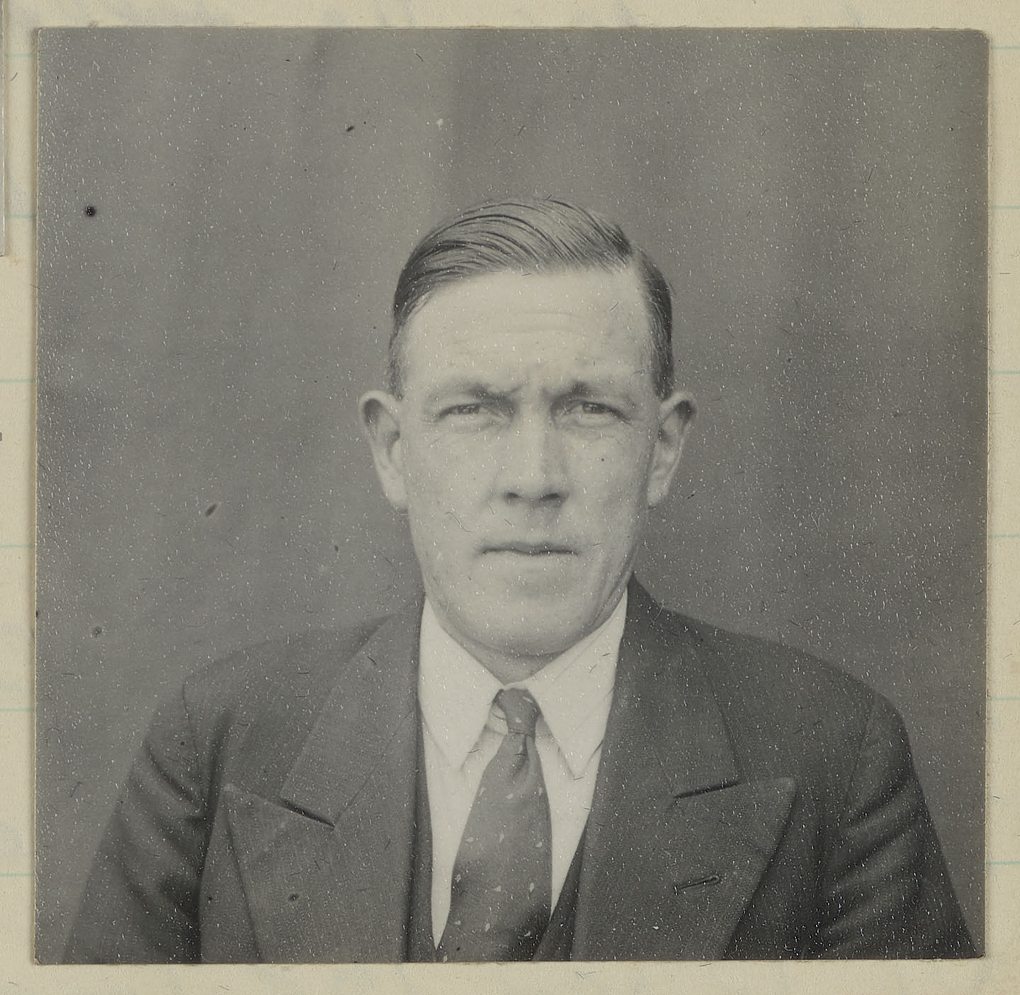 Black and white photograph of Mr Carter, gardener at the Observatory Garden