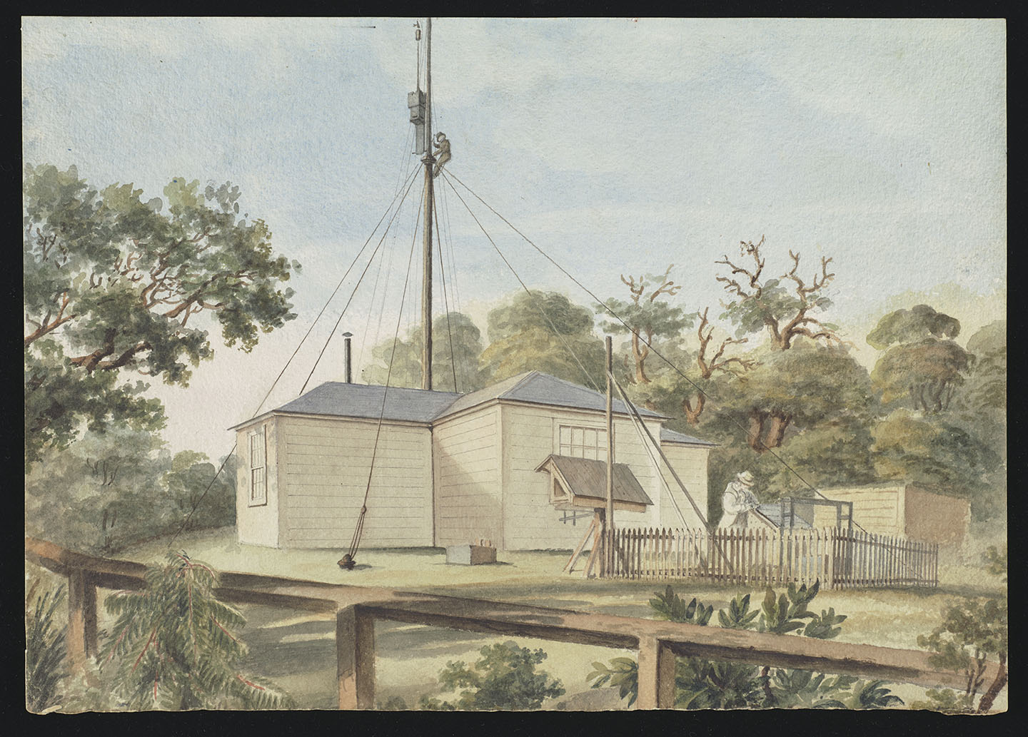 Watercolour painting of the Magnetic Observatory in Greenwich Park