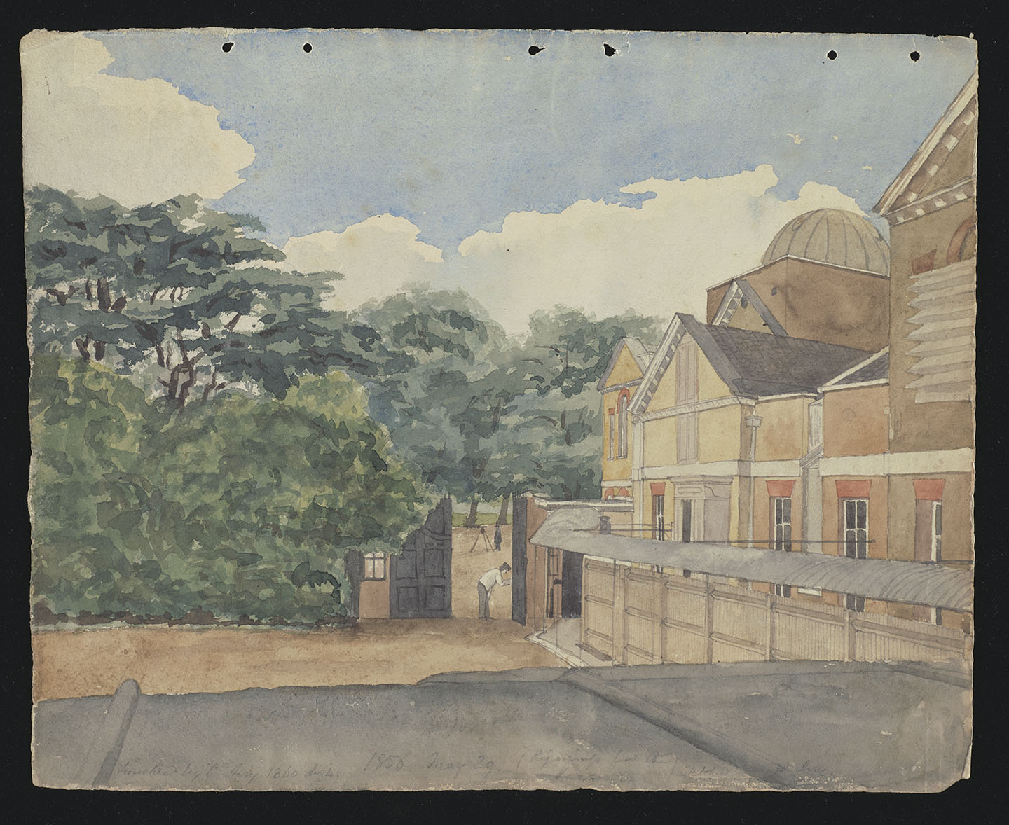Watercolour painting of the Royal Observatory, Greenwich