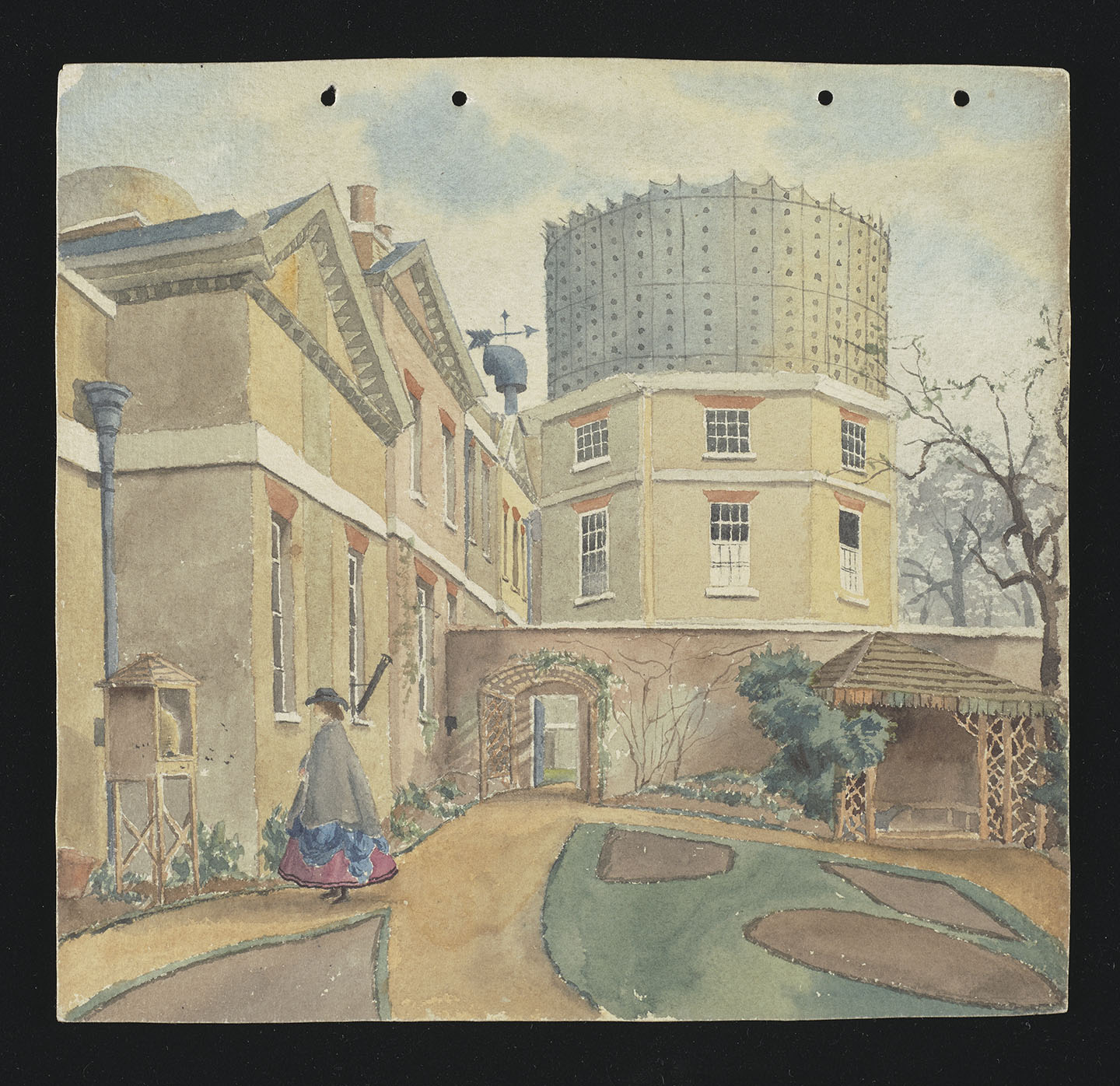 Watercolour painting of the Royal Observatory, Greenwich