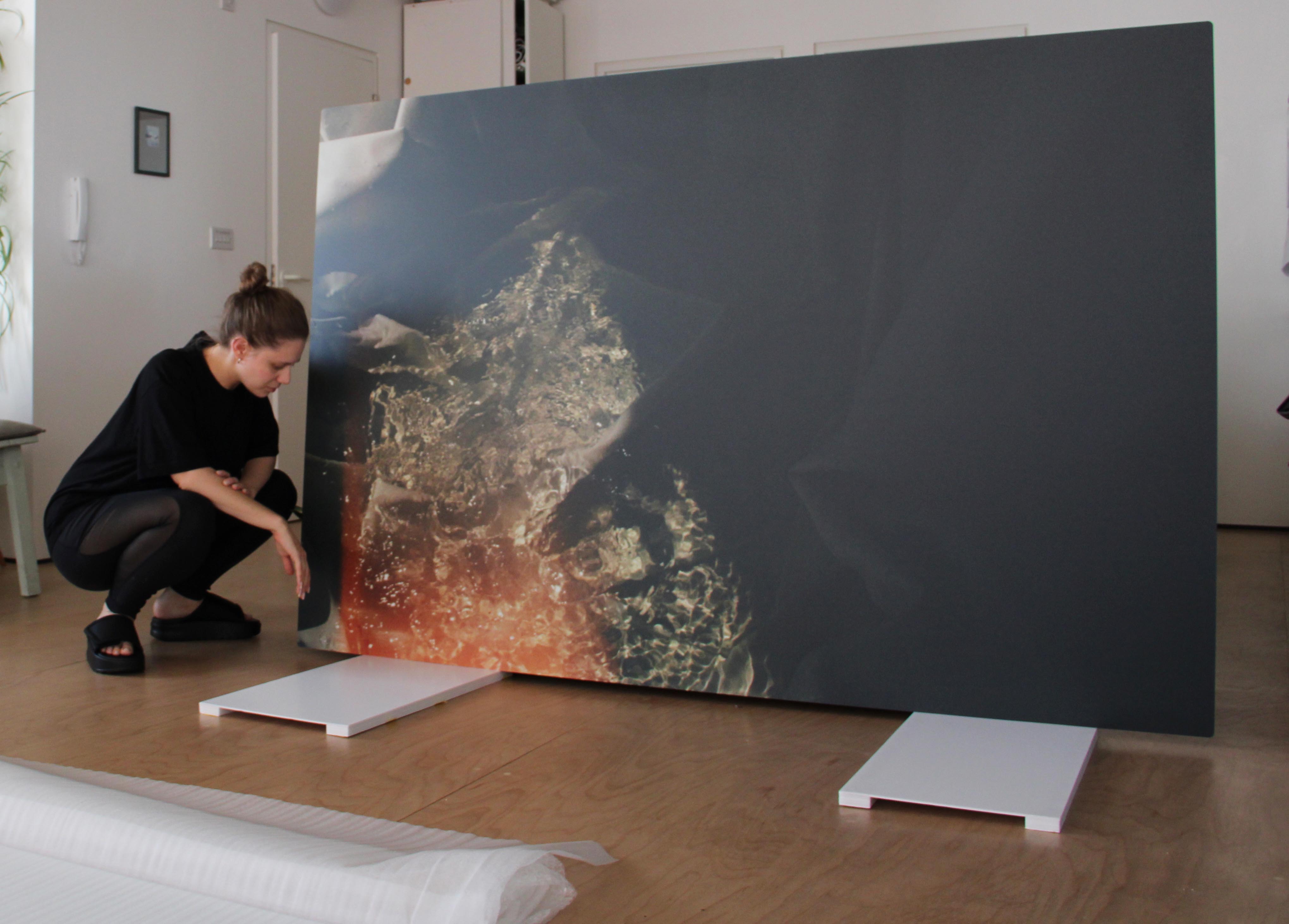 Leah with art piece 'The Embers Drew Together', a Bethlem & Maudsley Hospital Commission from 2022-2026