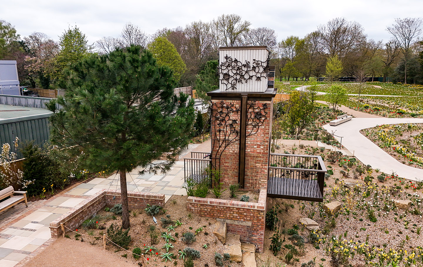 Ornate metalwork on the water tower represent the UK's four nations