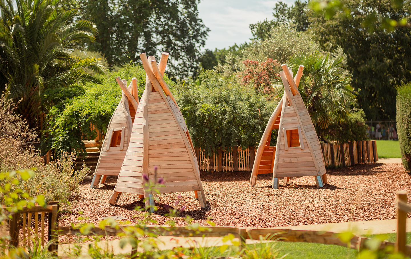 New wooden play wigwams