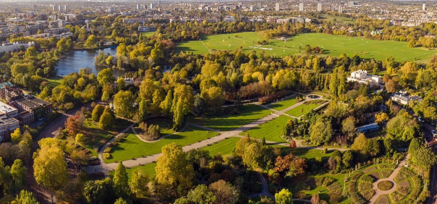 The Regent's Park photographed using a drone
