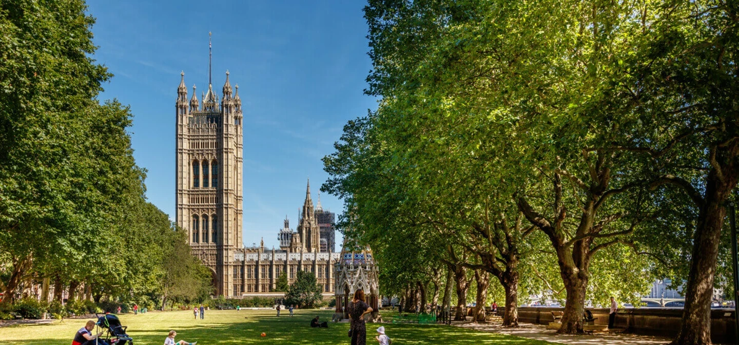 Victoria Tower Gardens in summer