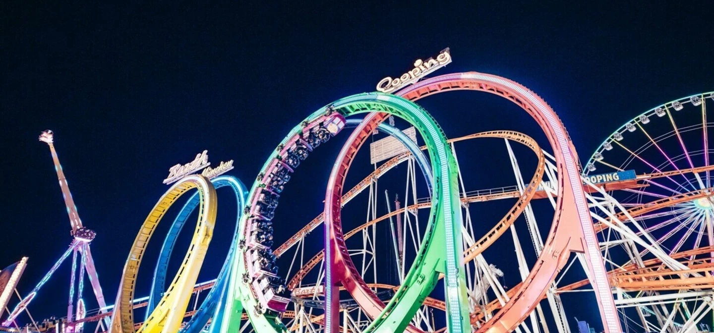 Looping roller coaster at Winter Wonderland
