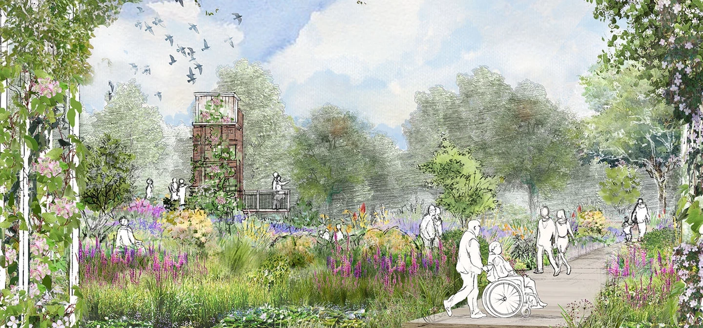 Concept art of the new accessible pond edge