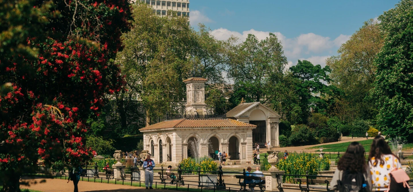 Italian Gardens in Kensington Gardens in spring
