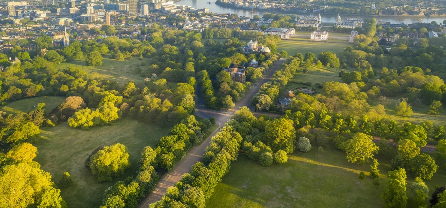 Drone photograph of Greenwich Park