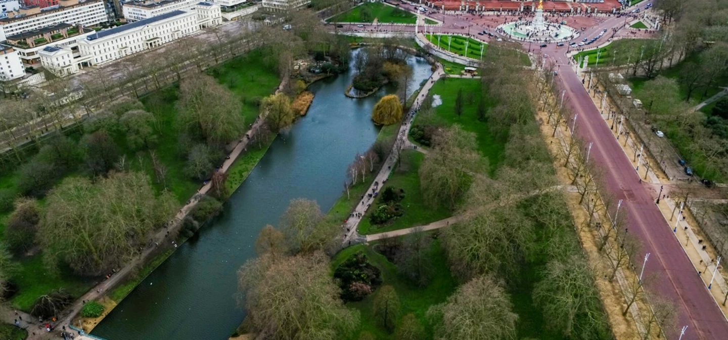 Drone photograph of St James's Park