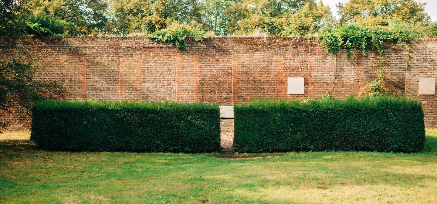 Brick wall showing the remains of Montague House, Greenwich Park