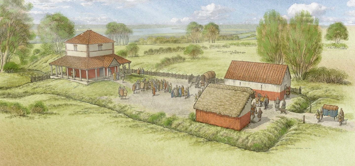 Illustration of the Roman temple in Greenwich Park