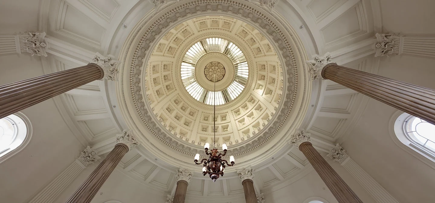 Inside the restored chapel dome