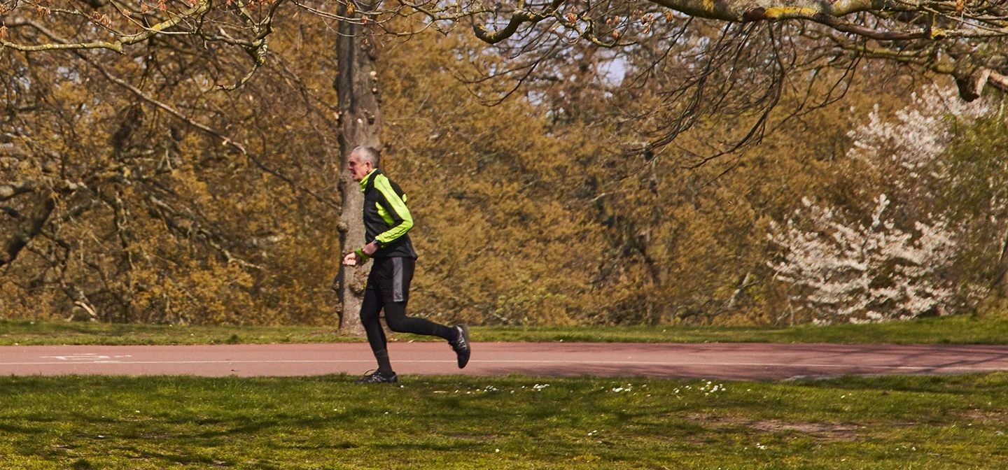 Man running in the park
