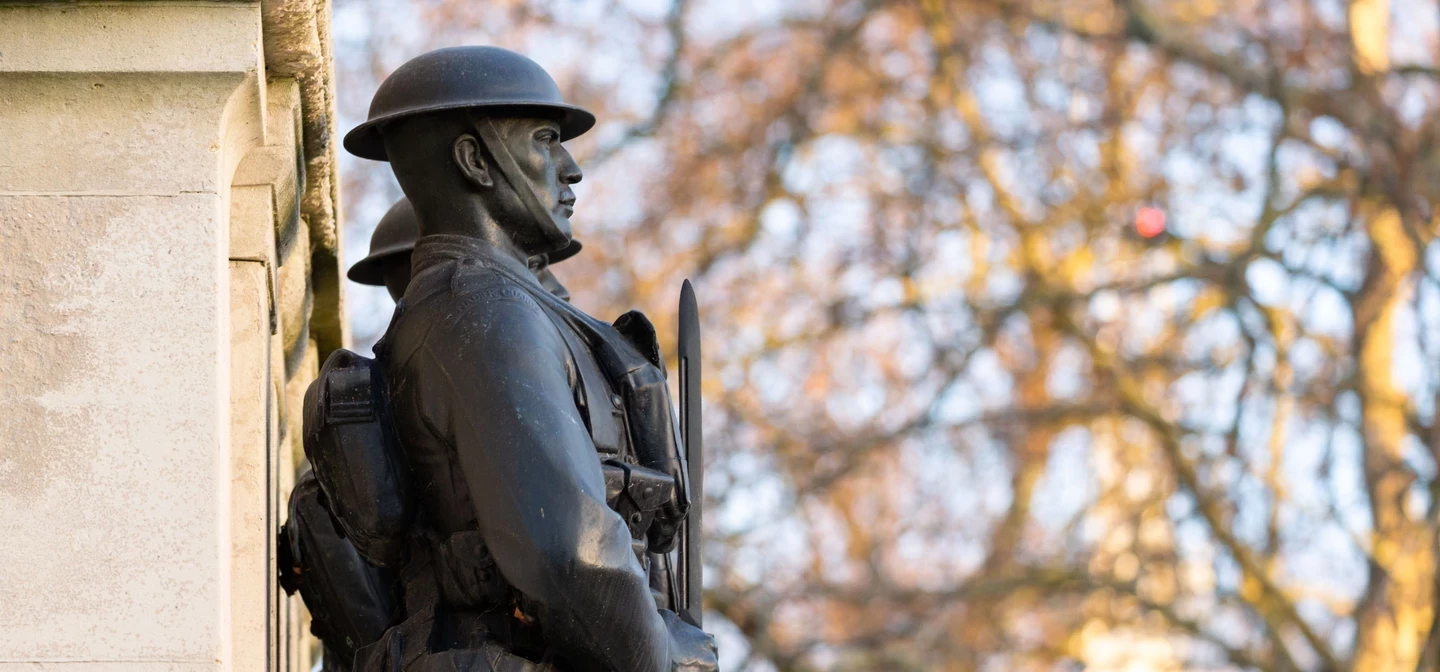 Close-up of The Guards Memorial