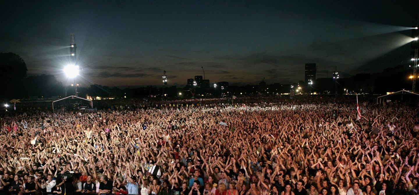 Crowds in Hyde Park for the Live8 concert, 2005.