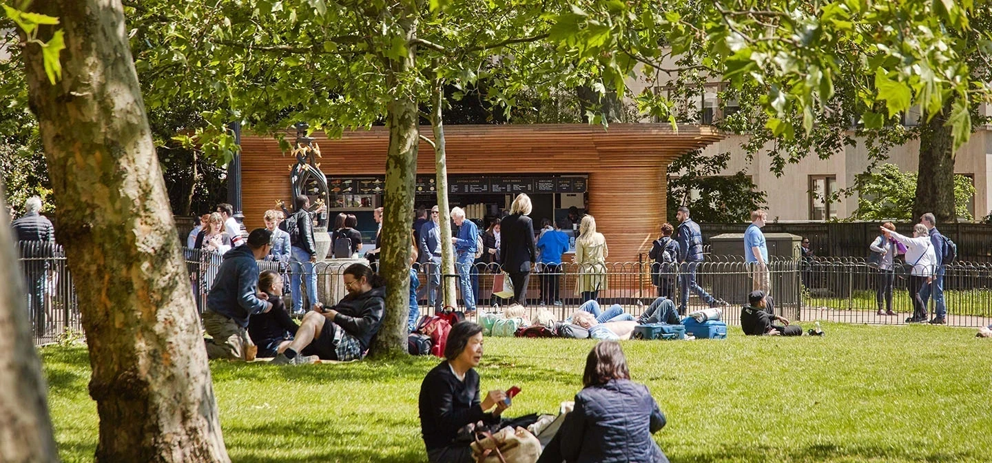 Refreshment kiosk in the sunshine