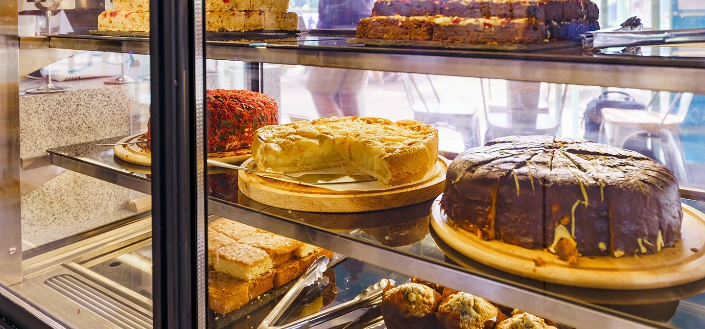 A variety of cakes at the Boathouse Café