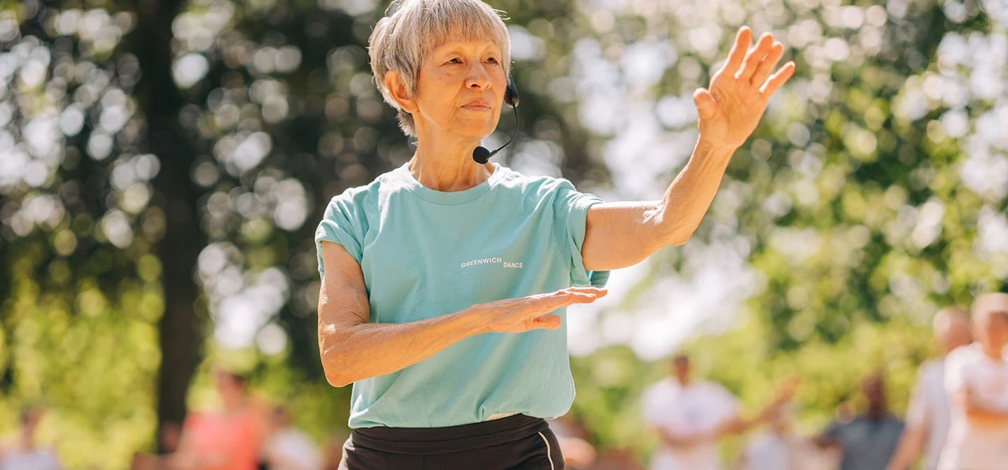 Tai Chi instructor in the park