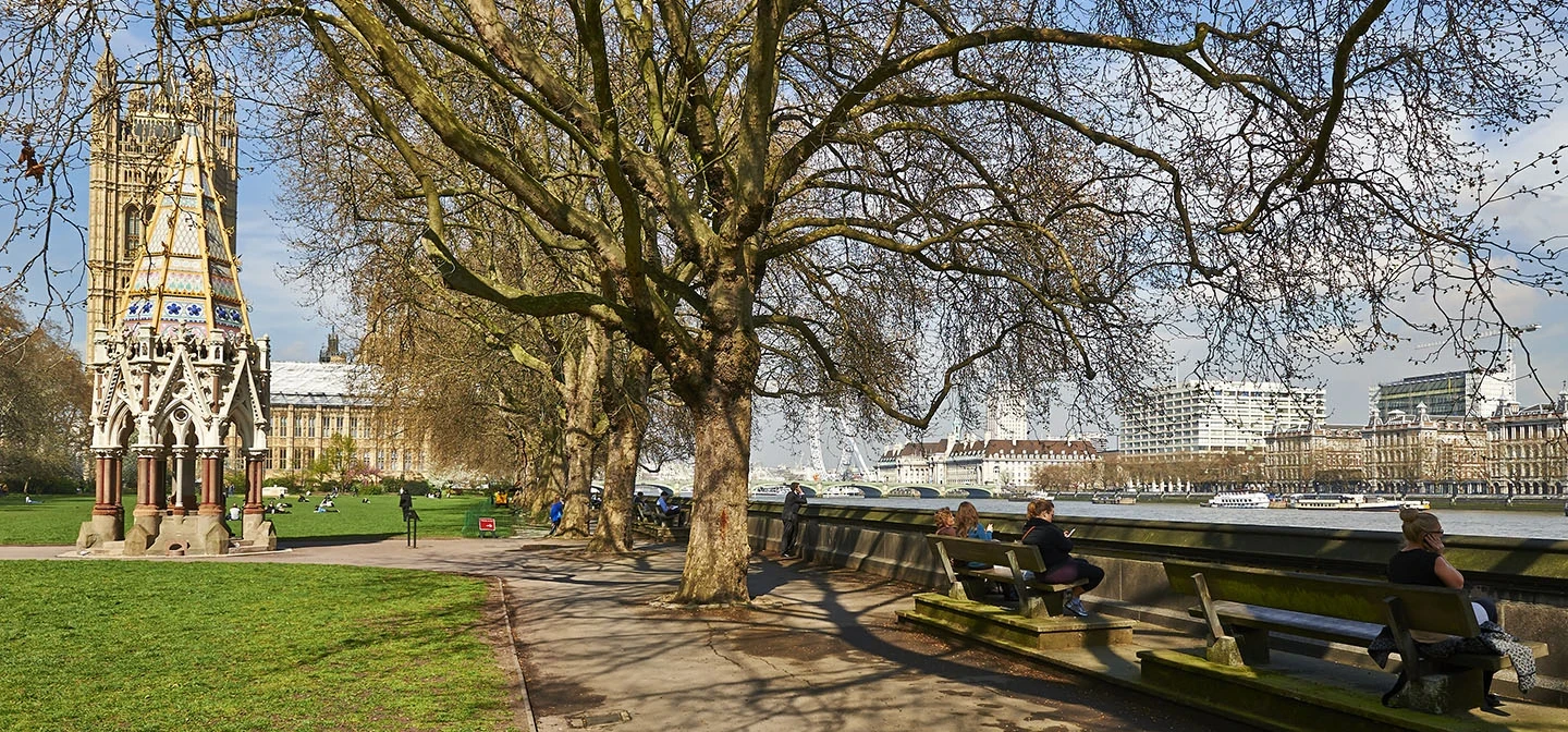 Buxton Memorial and the riverside path
