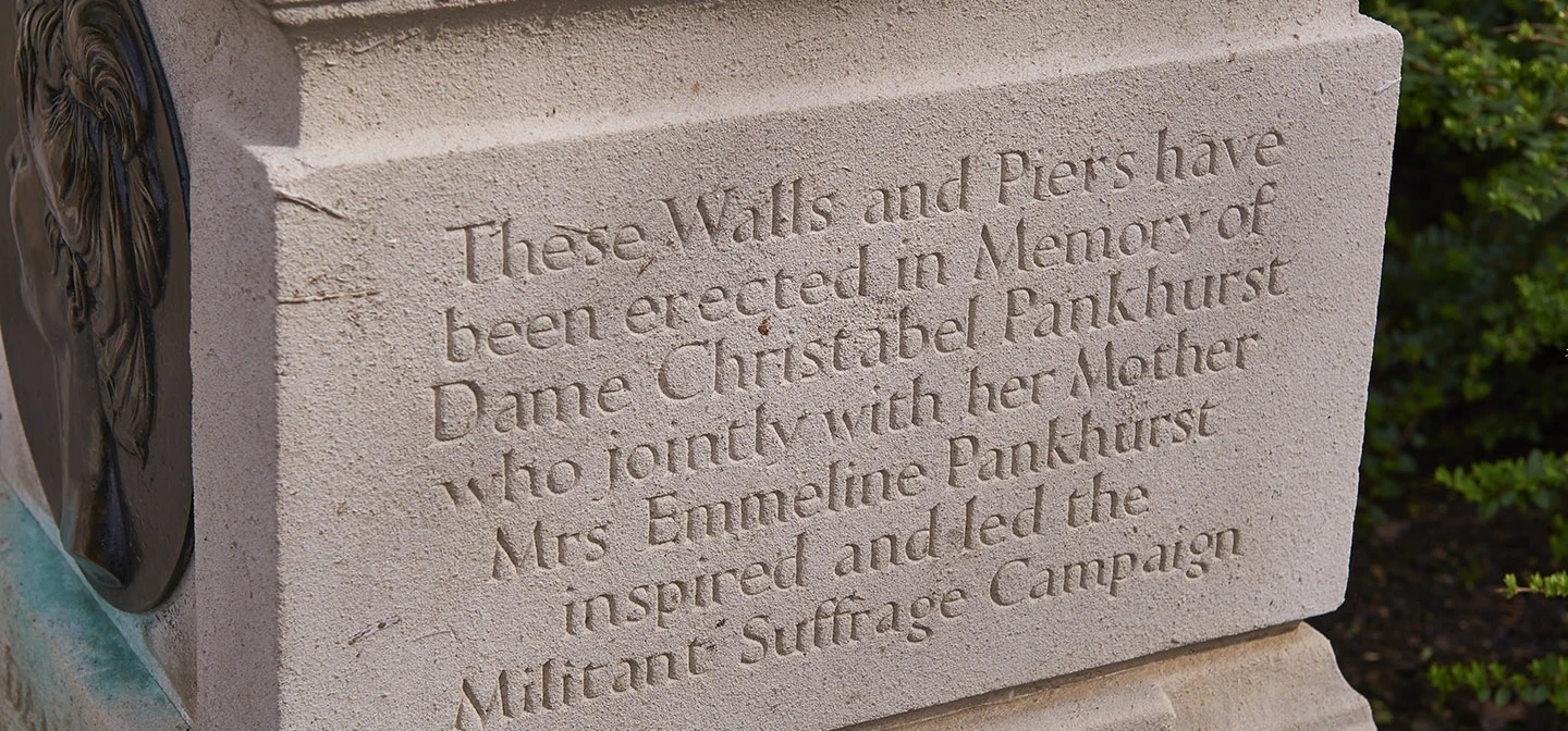 Inscription on the Pankhurst Memorial