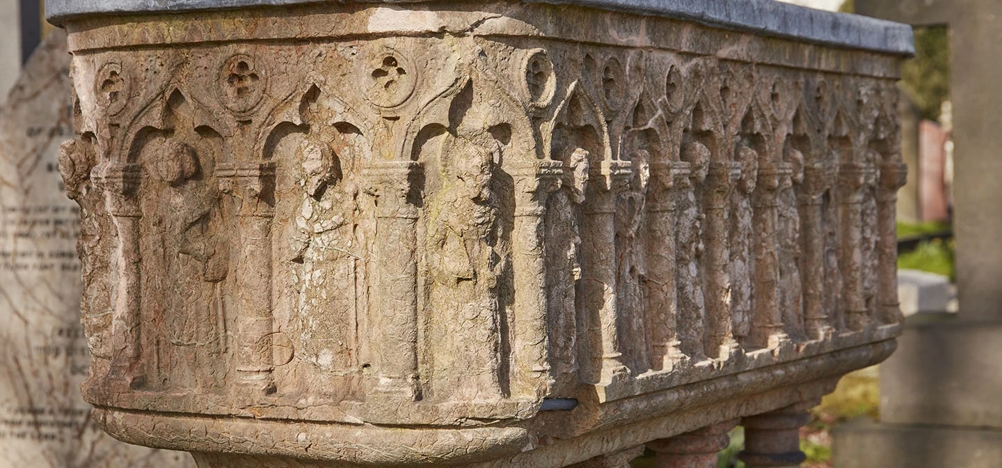 Carved details on the Valentine Prinsep memorial