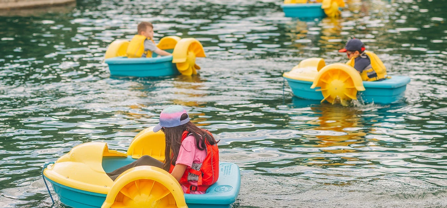 Children enjoying the boating pond