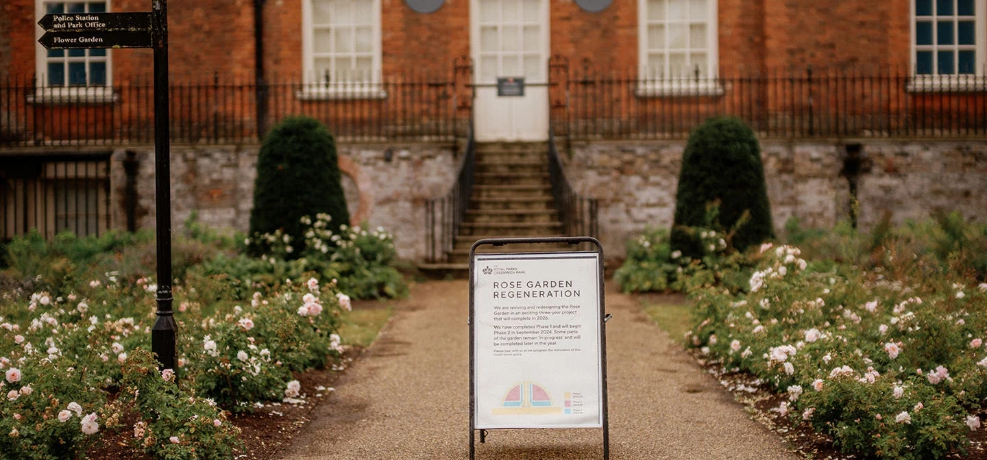 Signage at the Rose Garden, Greenwich Park