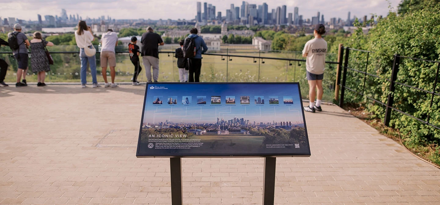 Interpretation board at the Wolfe Statue viewpoint