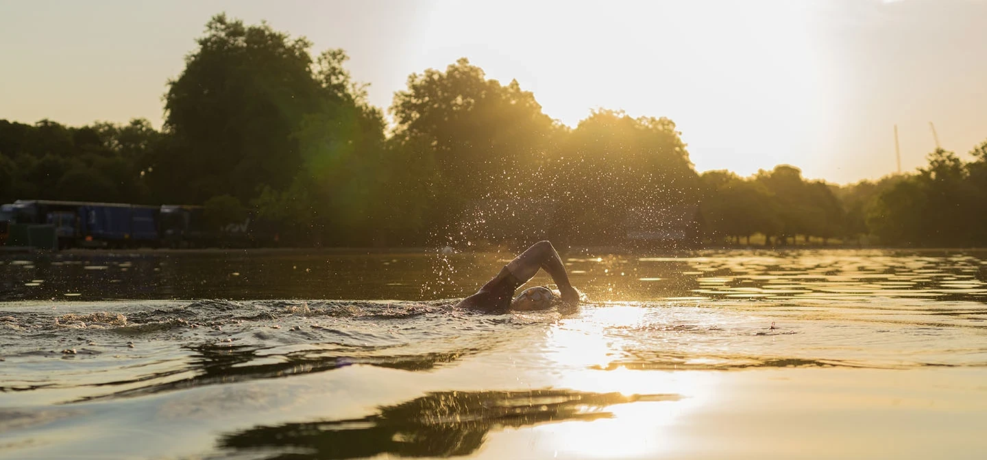 Early morning swimmer in The Serpentine