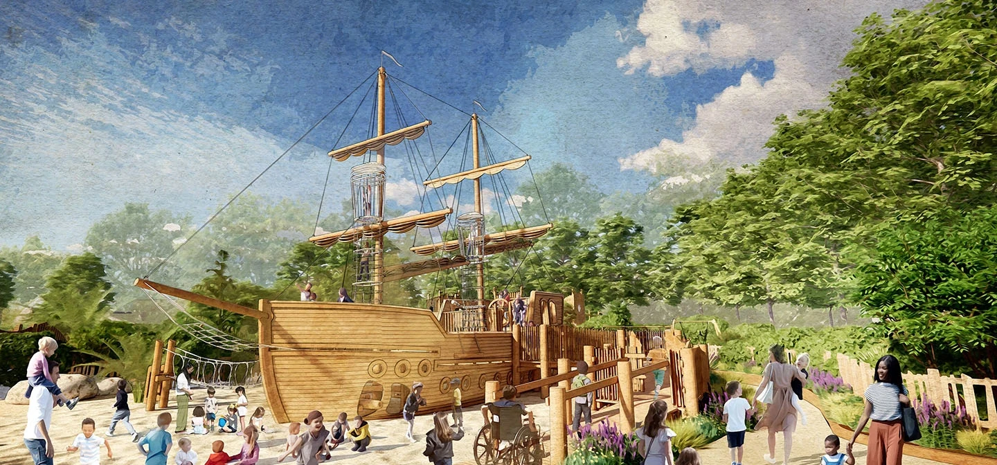 Concept art of the new play galleon