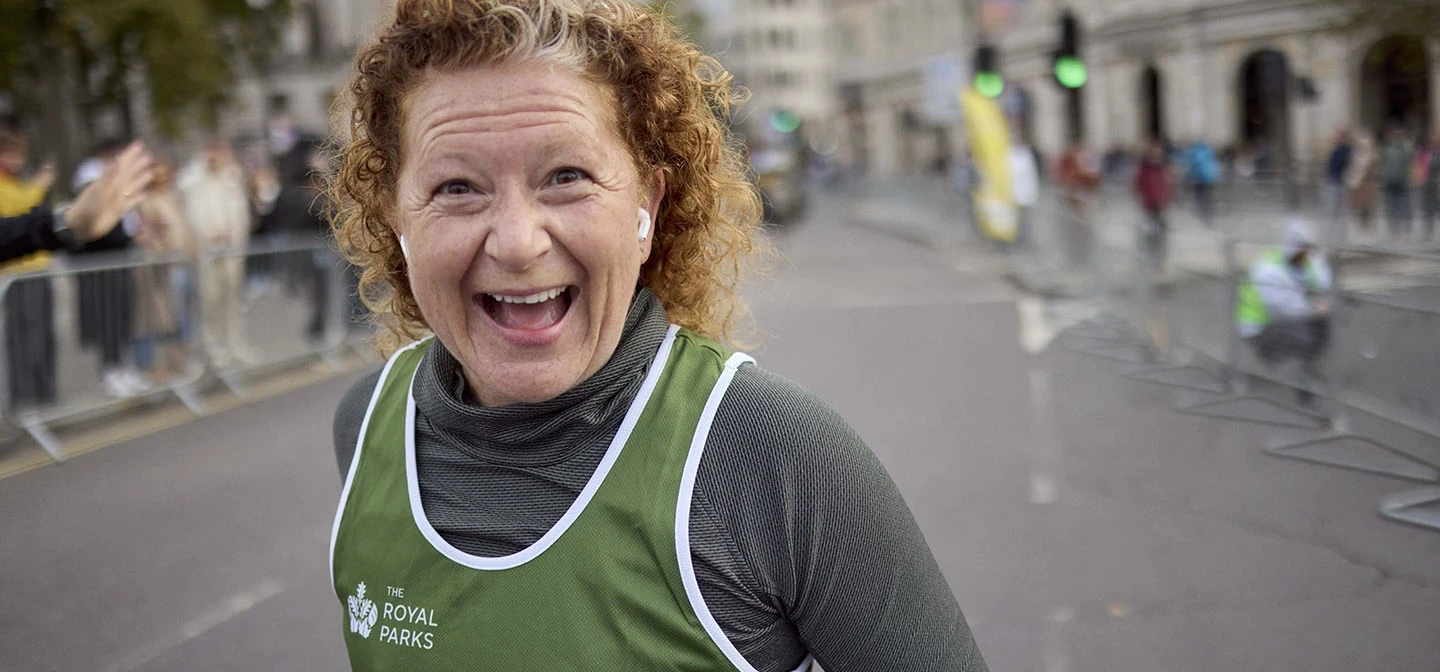 Charity runner at the Royal Parks Half Marathon