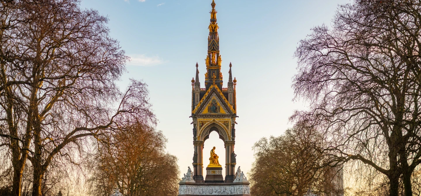 Albert Memorial in Kensington Gardens in winter