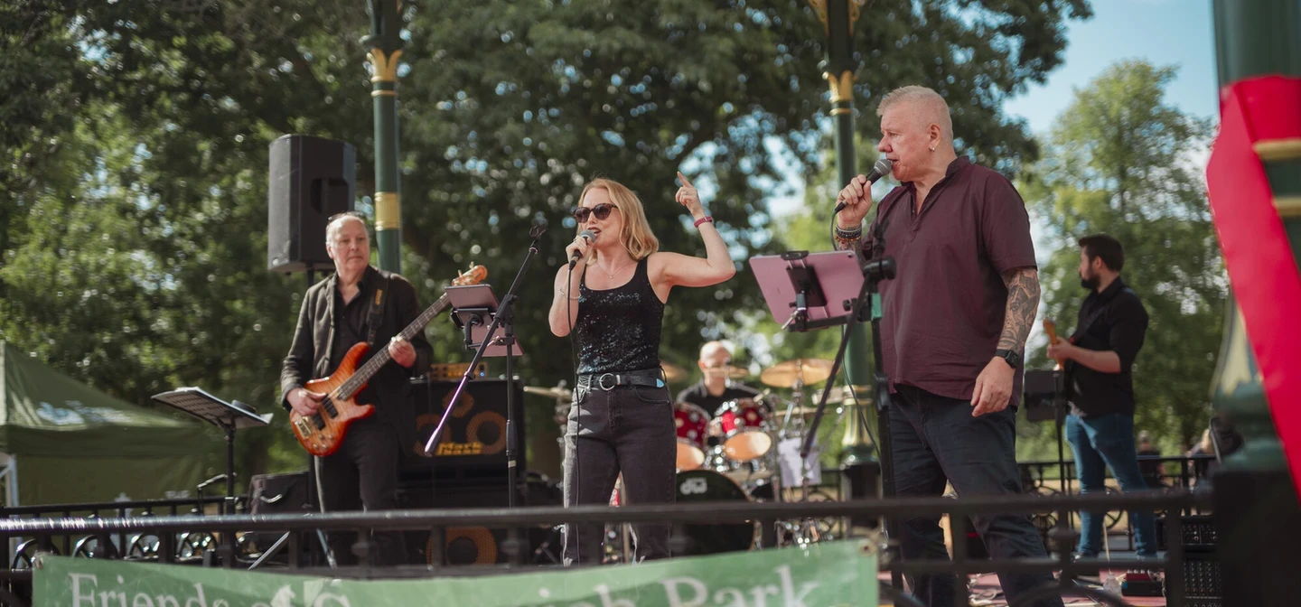 Band performing at Greenwich Park bandstand