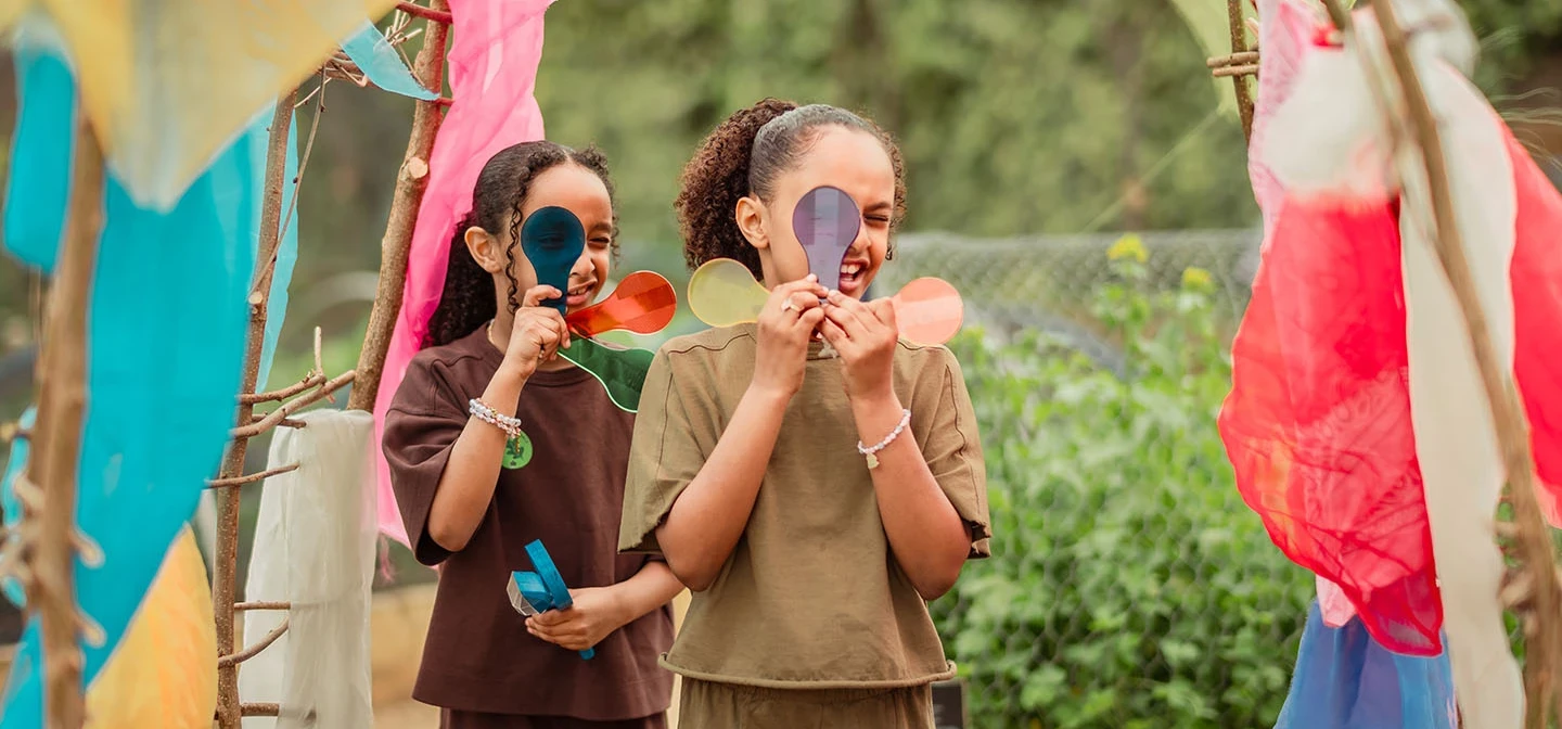 Young girls at the allotment open day