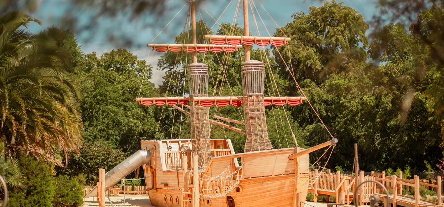 The new play galleon in the Diana, Princess of Wales Memorial Playground