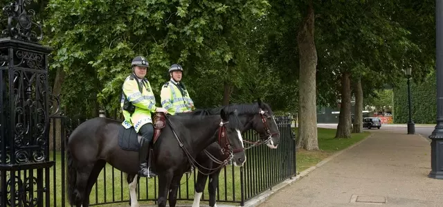 Police on horses in Hyde Park