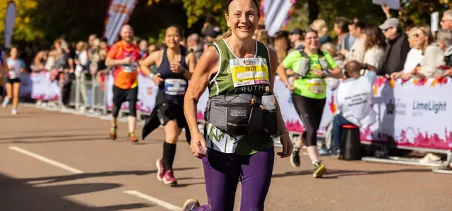 A runner taking part in The Royal Parks Half Marathon