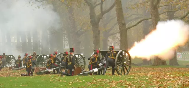 The Royal Gun Salute in Green Park