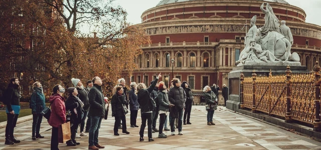 Group of adults on a walking tour of the Albert Memorial