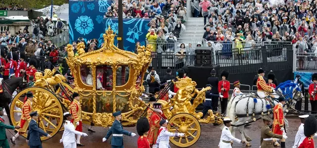 King Charles III and Queen Camilla in the Gold State Coach