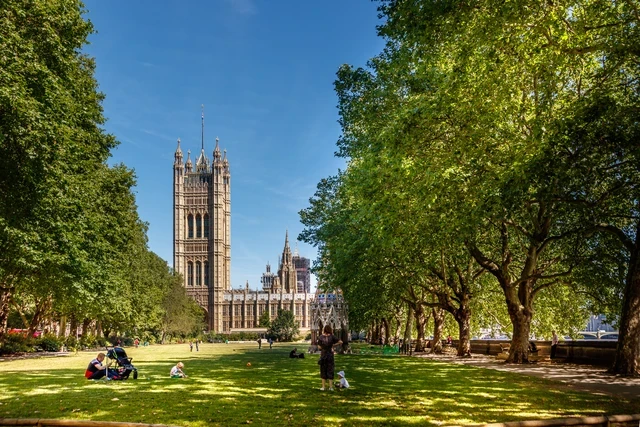 Victoria Tower Gardens in the summer