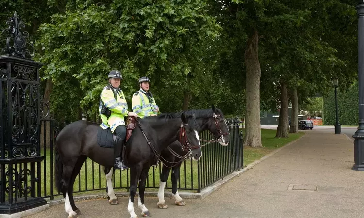 Police on horses in Hyde Park