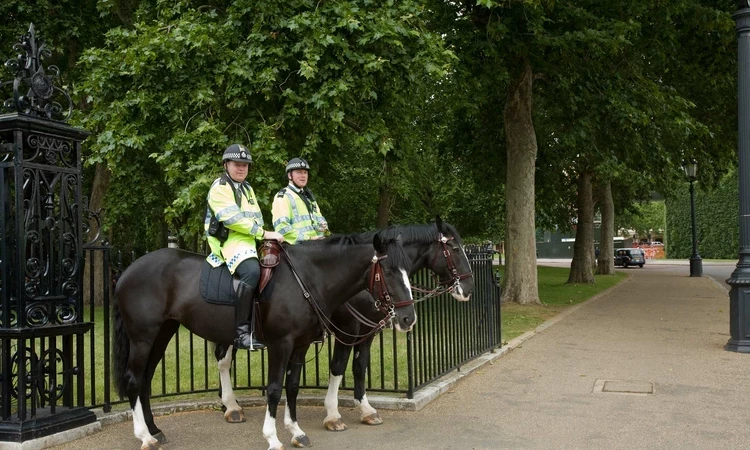 Police on horses in Hyde Park