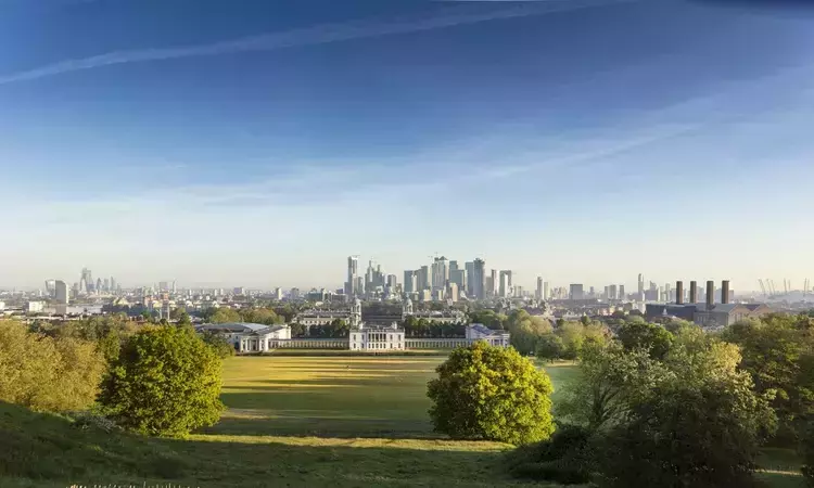 View of the City of London across Greenwich Park